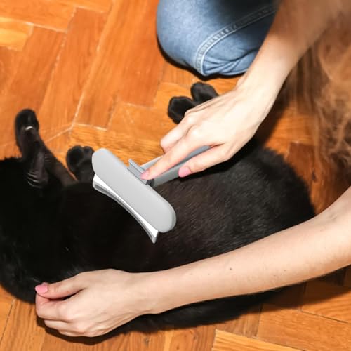 Pet Hair Removal Comb, Cat Grooming Comb, Pet Hair Grooming Brush, Release Button Grooming Comb, Dog Hair Care Comb, Pet Shedding Brush, Pet Care Supplies, Grooming Comb for Cats - Afbeelding 4