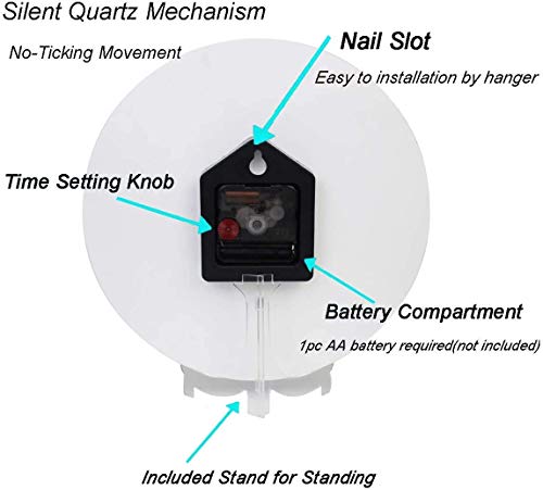 Halloween Skull Flower Wall Clock, Rustic Vintage Non-Ticking Silent Wall Clock Battery Operated For Home Décor 2010287 #TOP4