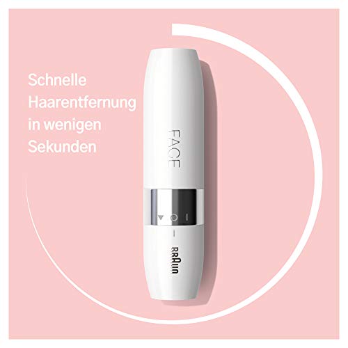 Braun Face Mini-Haarentferner, Elektrischer Gesichtshaarentferner für Damen, Kleiner Rasierer für schnelle und sanfte Rasur von Oberlippe, Kinn und Wangen, für Unterwegs mit Smartlight, FS1000, Weiß - Image 4