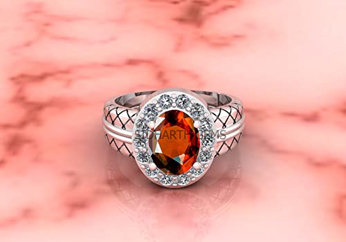 Pierre précieuse grenat hessonite véritable pour bague de luxe - 3