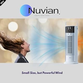 Portable Air Cooler Fan – Bladeless Cooling Fan with Remote Control, 10 hours timer, Quiet 4-Speed - 90°Oscillating Air Conditioner for Bedroom, Office, RV, and Outdoor Use