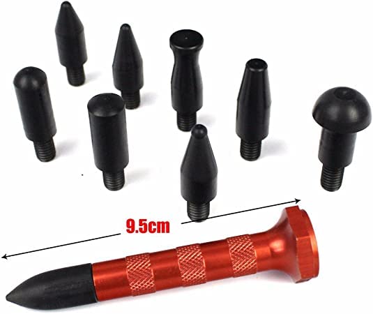 Image of Dent Removal Rods Kit(17 Pieces), Double Twisted Interchangeable Tip Rod-1 /2'' Diameter(12mm) with Tap Down,Paintless Dent Repair Tool for Car Body Minor Dents, Door Dings and Hail Damage