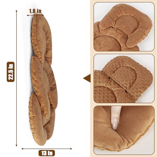 Image of GFU Infant Car Seat Insert Head and Body Support, Reversible Newborn Insert for Carseat with Strap Pads, Soft Stroller Cushion Pillow Insert for Boys and Girls, Fits for Stroller, Swing, Brown