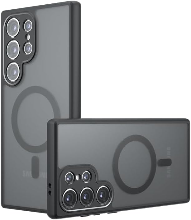 Compatible with Samsung Galaxy S23 Ultra Case Cover,Compatible with MagSafe,Compatible with Samsung Galaxy S23 Ultra Built-in Magnetic Anti-Shock Cell Phone Case Black