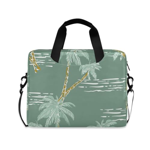 MiaoLD パソコンケース PCケース グリーン 緑 アロハ ハワイ 可愛い ノートPCインナーケース 15.6インチ A4対応 耐衝撃 超強保護 ノートパソコンバッグ ビジネスバッグ レディース メンズ 通勤 通学 出張 手揚げ ショルダー付き 男女兼