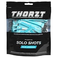 Thorzt Sugar Free Hydration Drink Solo Shots- Pack of 50 Sachets - Electrolyte (BLUE LEMONADE)