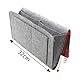 Bett Organizer Betttasche Nachttisch Caddy Schlafzimmer Aufbewahrungstasche Einhängen für Zuhause Wohnung Krankenhaus Schule Handy iPad Couch TV Fernbedienung Buch Brille Flasche Snack Grau 32×21×2 cm