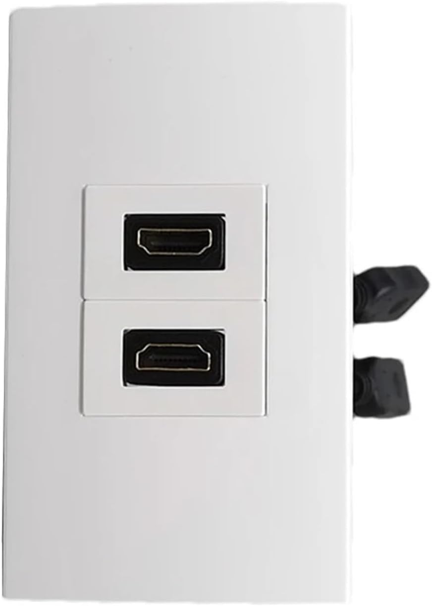 2 HDMI 2.0 US wall panel socket with 20cm extension cable