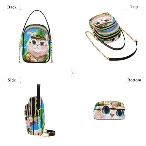 Women over Shoulder Purse Fun Chain Strap Wallet Phone Purse Quilted Ladies Crossbody Satchel Bag St4