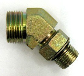 AF 4365-16-12-1 Male O-Ring Face (1-7/16''-12 Threads) X 3/4 Male O-Ring Boss (1-1/16''-12 Threads) 45 Elbow