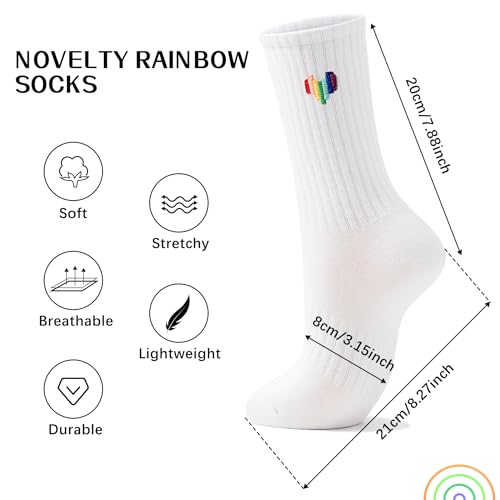 Image of American Trends Womens Novelty Striped Crew Socks Athletic Vintage Slouch Mid Calf Tube Socks