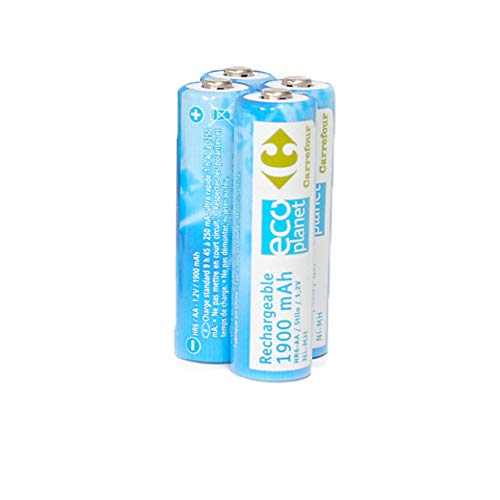 Lot de 4 Piles Accu Uniross Hybrio Rechargeable HR6/AA 1900mAh 1.2V (Lot de 4, 1900mAh 1,2V AA)