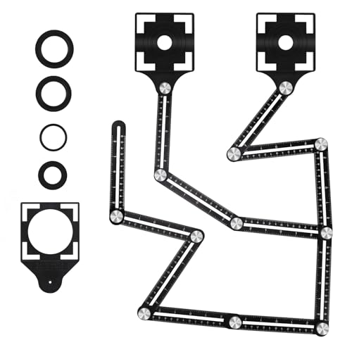 Herramienta de la Plantilla de ángulo, 12 Lados Multi-Ángulo Regla de Ángulo de Aleación de Aluminio Herramienta de Ángulo Ajustable Modelo de Medidor de Contorno Para Madera Azulejos Porcelana