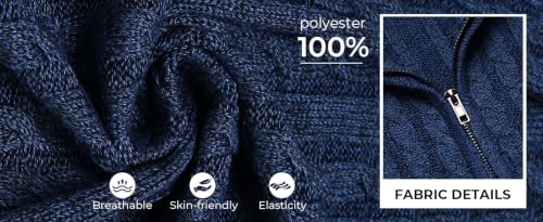 Image of TYSORT Men's Cotton Full Sleeve High Neck Full Zipper Sweater for Men, Cable Knitted Cardigan for Men
