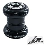 ZEOSS Tange Seiki Technoglide J-2 Headset 1 Zoll, Silber mit Top Cap, Schwarz, TAS3109
