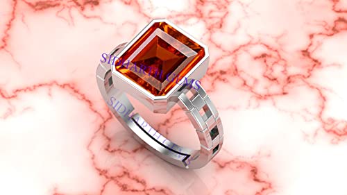 Bague en grenat hessonite de Ceylan 7 carats de qualité AA+ ajustable - 2