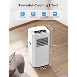 8000 BTU Portable Air Conditioner - 3-in-1 AC Unit with Dehumidifier, Fan, and Remote Control, Cools Rooms up to 350 Sq.Ft, 42dB Quiet, 24H Timer, LED Display, Window Kit Included - Image 2