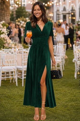 Image of Maxigerui Women's Velvet Maxi Dress Formal Dresses for Wedding Guest Dress