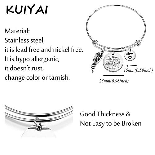 KUIYAI You Left Me Beautiful Memories Bracelet with Guardian Angel Loss Jewelry Remember Loved One for Mom Dad Grandma (BR-Youleft-Mom) - Image 3