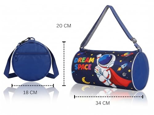 Image of Kids Unicorn Duffle Bag for Girls | Pink Magic Rainbow Barrel Travel Bag | Lightweight Polyester Shoulder Bag for School, Gym, Swimming, Dance, Picnic & Weekend Trips | Age 3-12 Years