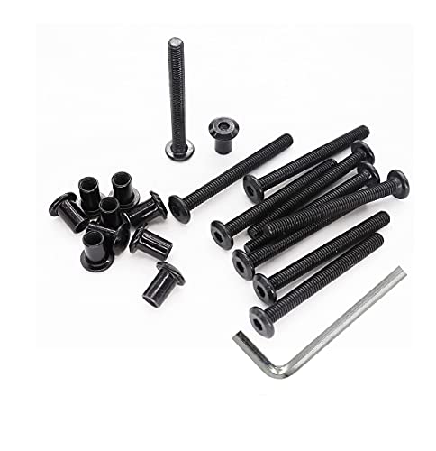 Cseao 10-Pack M6 40Mm Black Hex Socket Cap Joint Connecting Allen Bolts Barrel Nuts Kit,Furniture Rivet Bolts, Countersunk Binding Fit #TOP1