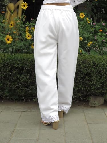 Varanga Women Lace Detailed Regular Palazzo White