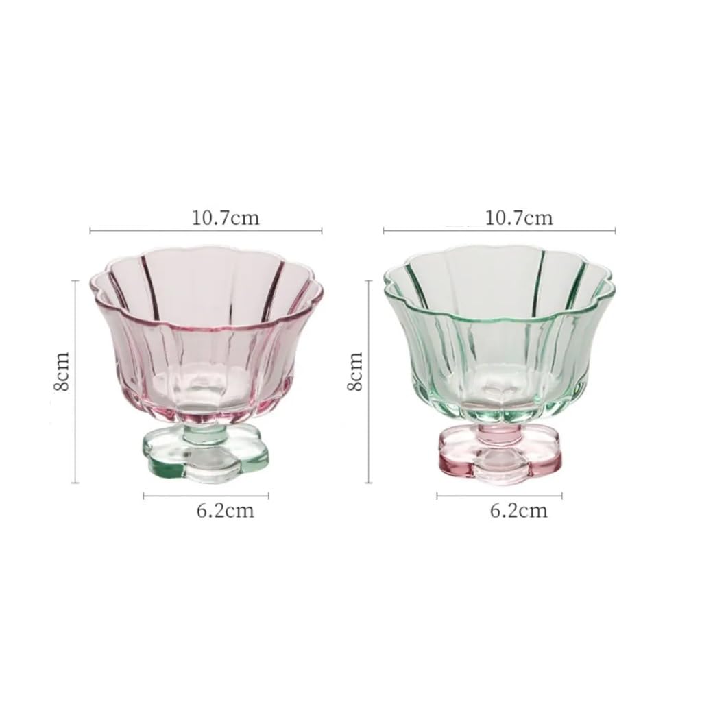 Copas de Vidrio Elegantes Ice Cream Sundae Cups Clear Pressed Glass Jello Pudding Vintage Small Footed Dessert Cup Vasos de Vidrio para Beber(A)