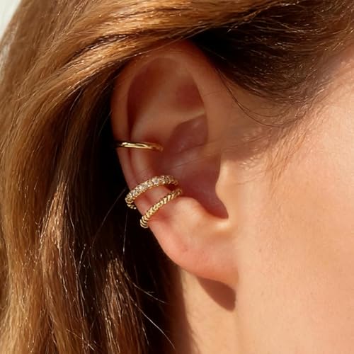 Image of Store2508 6 Non-Pierced Gold Colour Ear Cuffs for Women