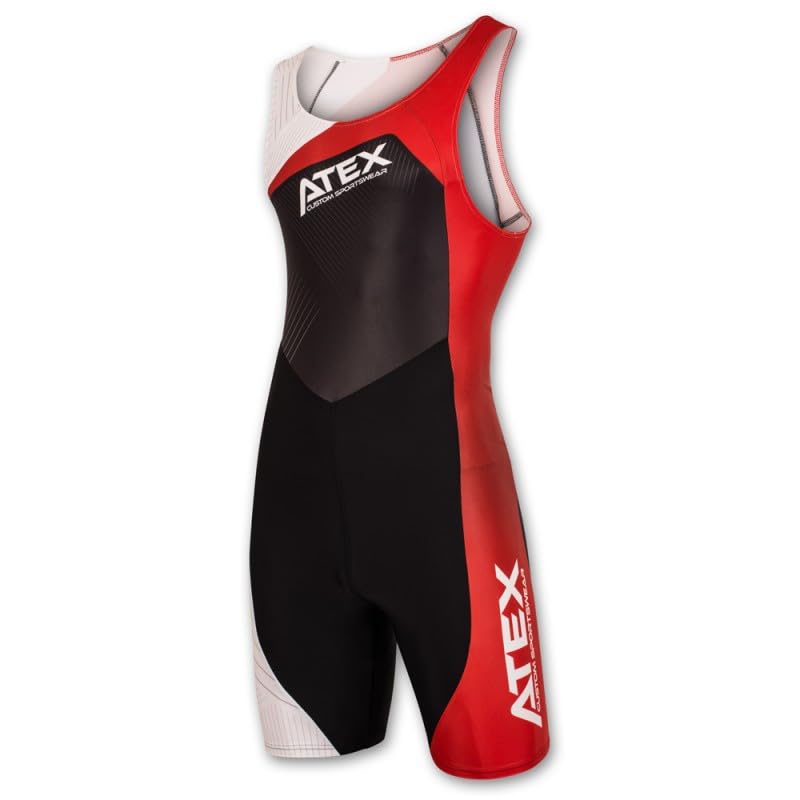 HEARTTOUCH Men's Body Wrestling Singlets Athletic Supporters Sports Bodysuit One Piece Sleeveless Undershirt Boxer Briefs Jersey Leotard Jumpsuits Sportwear, Black+red, XS