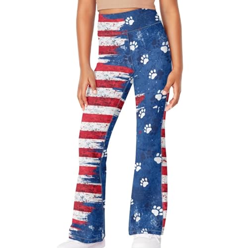 Xpyiqun Flare Leggings for Girls 5-14 Years Flared Yoga Pants High Waisted Bell Bottoms School Gym Bootcut Wide Leg3