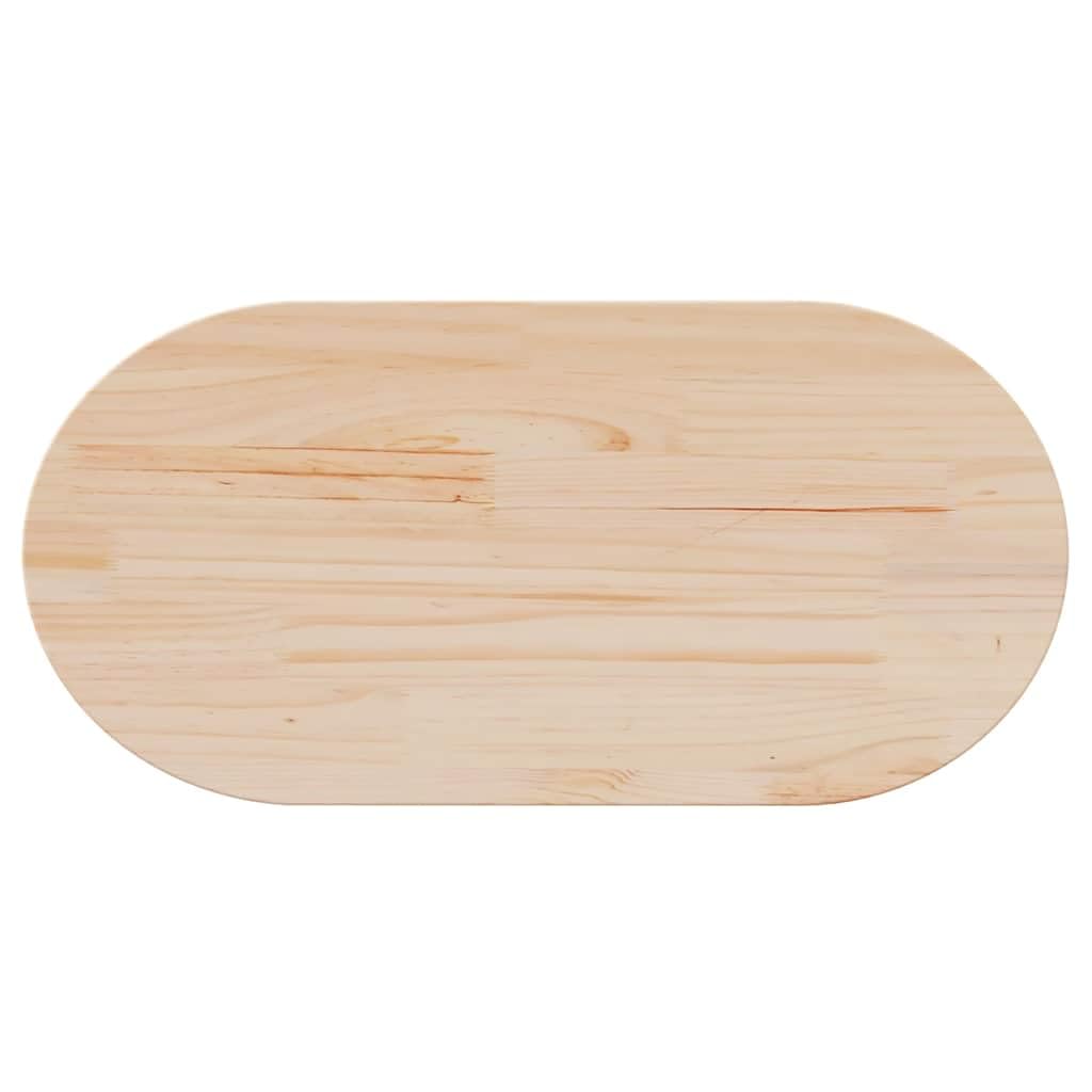 Genérico Tablero de Mesa Ovalado de Madera Maciza de Pino 80x40x2,5 cm,Mobiliario,Accesorios para mesas,Tableros para mesas,824350