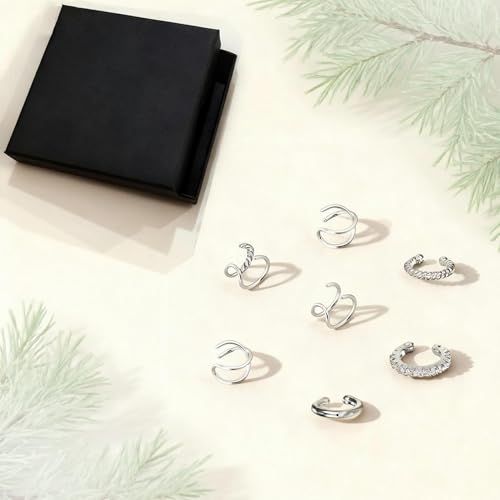Image of Ear Cuffs Non Piercing Chunky Ear Cuff Earrings for Women Non Tarnish Clip on Cartilage Earrings Trendy Jewelry No Pierced Ears Fake Earring Set Fashion Accessories Jewelry Birthday Gifts