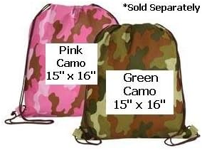 Pink Camo Military Hunting Outdoor Drawstring Backpack PINK Stock 15" x 16" (1 Piece)NEW