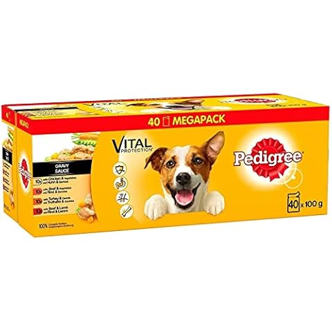 Pedigree Variety Pouch in Gravy 40 X 100g, transparent(Packaging may vary) Cover