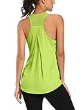 Workout Tank Tops for Women Racerback Sports Shirts Mesh Backless Tops Running Tank Gym Exercise Athletic Yoga Tops LightGreen