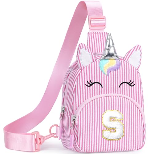 Image of YOOLIFE Birthday Gifts for Little Girls Kid Unicorn Purse Sling Bag, Pink S | Initial Sling Bags for Girls Crossbody Bag Little Girl Purse, Birthday Gifts for 2 3 4 5 6 7 8 Year Old Girl Kid Daughter