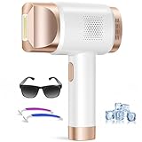 3 In 1 Epilatore Luce Pulsata con Funzione di Raffreddamento, 600nm-1200nm Onda di Luce Rossa, LCD Touch Screen, Epilatore a Luce Pulsata Con 9 Livelli di Energia, Max 21J Per Bikini, Ascelle, Viso