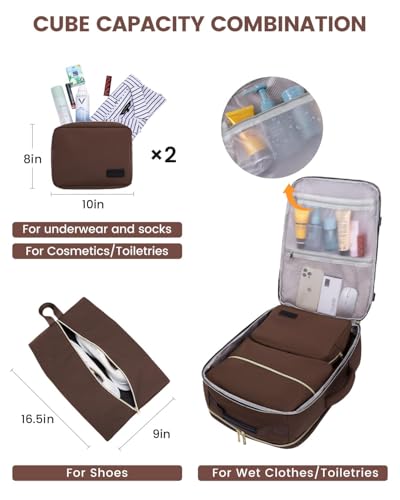 Image of LOVEVOOK 40L Travel Backpack for Women & Men, Airline Approved Carry On Luggage with 3 Packing Cubes, TSA Overnight Bags, Waterproof Personal Item Bag, Weekender Essentials Backpacks fits 17 inch Laptop