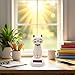 White Cat Solar Powered Decor, Cute Swing Animal Dancing Dolls Car Dashboard Ornament, Solar Shaking Cat Desktop Decoration for Home Office, Decor, Solar Power Kits