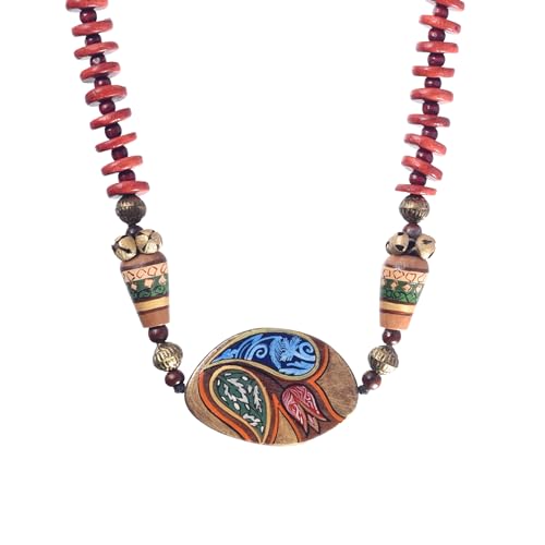 Image of AAKRITI ART CREATIONS Handcrafted Women's Jewelry Set - Ethnic Necklace and Earrings, Fashion Accessories for Special Occasions & Celebrations