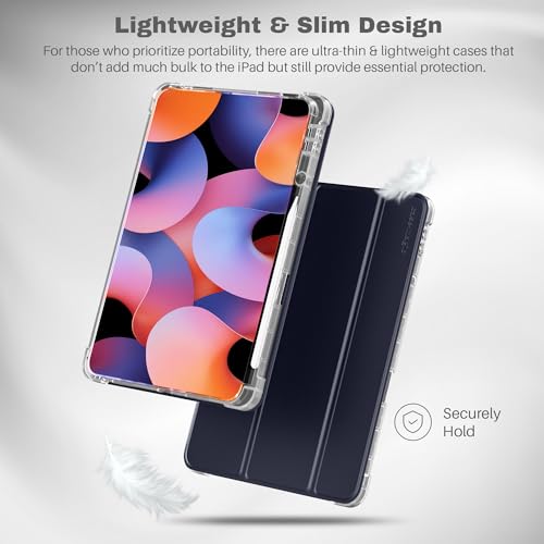 Image of Smart Folio Case Cover for Xiaomi Mi Pad 6 11 inch (2023) Auto Sleep /Wake Feature, Trifold Flip Stand, Pencil Holder| Slim Lightweight PU Exterior, TPU Transparent Back (Blue)