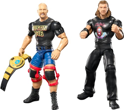 Mattel WWE Championship Showdown Stone Cold Steve Austin & Triple H 2-Pack, HTW03, Multicolor, 6 inches - Image 2