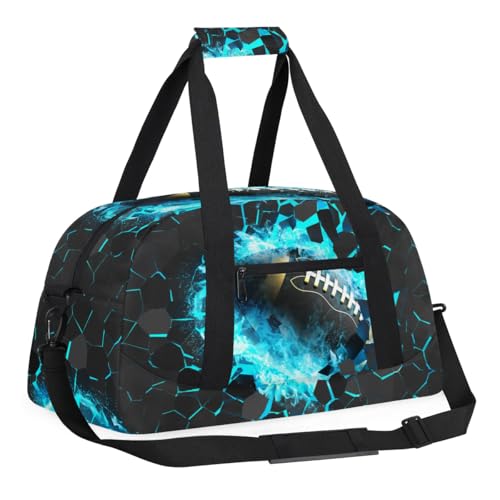 Football Kids Duffle Bag, Overnight Weekender Bag Travel Duffle Bag Carry-On Tote for Swim Sport Gym Bag for Boys Girls3