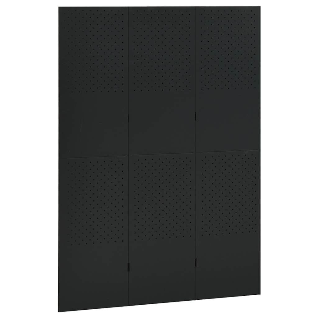 Parawan z 3 panelami 120x180 cm stal czarna