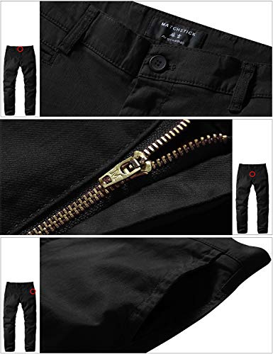 Match Mens Slim-Tapered Flat-Front Casual Pants (34, 8105 Black)4
