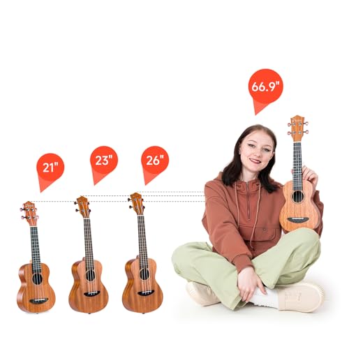 Image of Donner Concert Ukulele Mahogany DUC-1 23 inch with Ukulele Set Strap Nylon String Tuner