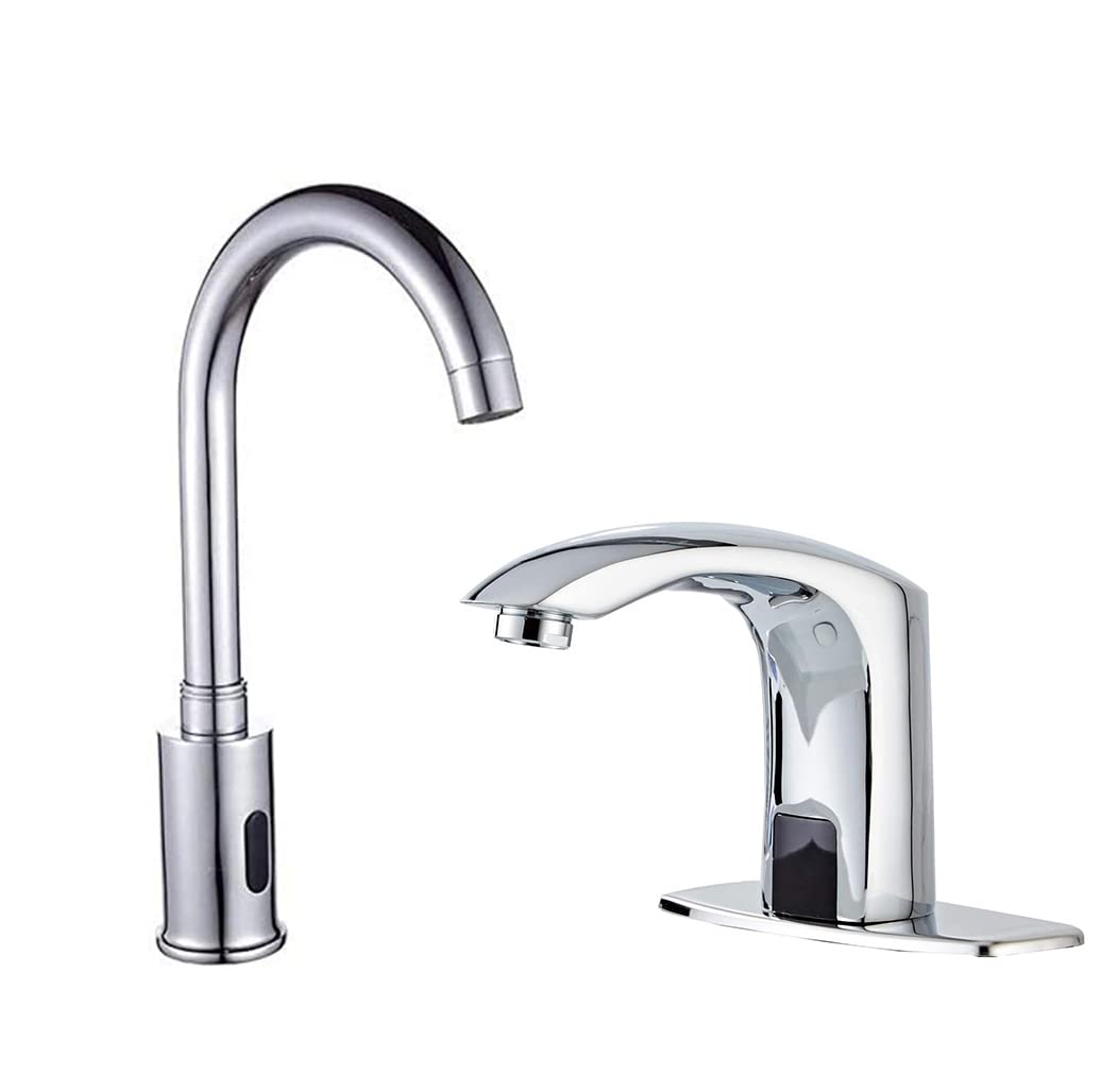 Nfusrxmbk Automatic Faucet Chrome Touchless Kitchen Vessel Faucet Touch- Electric Automatic Infrared Sensor Touchless Faucet Bathroom Sink Faucet