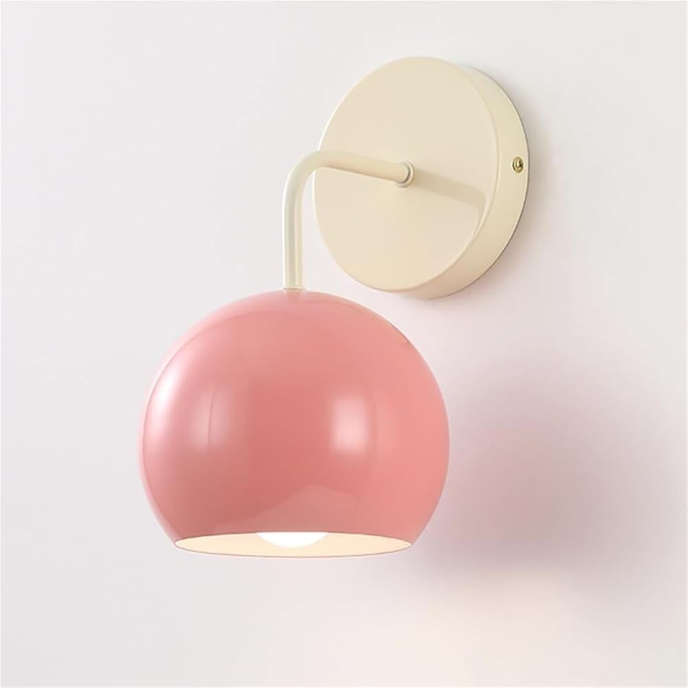 NHPJFDC Modern Nordic Wall Sconce - Cream Iron Hardwired E27 Lamp - Art Deco Indoor Lighting for Bedroom & Living Room - Creative Decorative Sconces