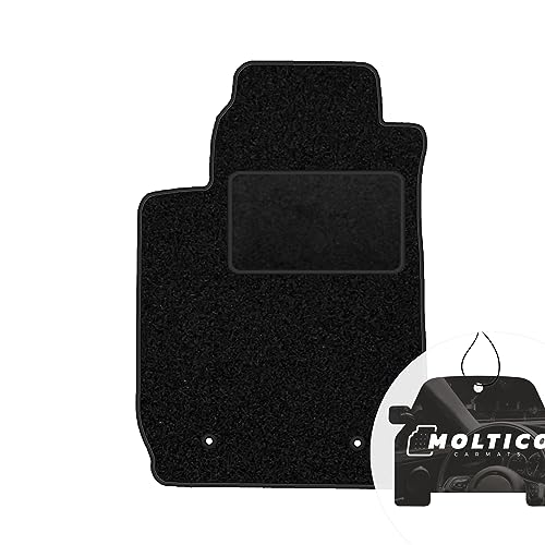 moto-MOLTICO Fahrer Fußmatte Auto Velours Autoteppiche Schwarz Fahrermatte 1-teilig passend für...