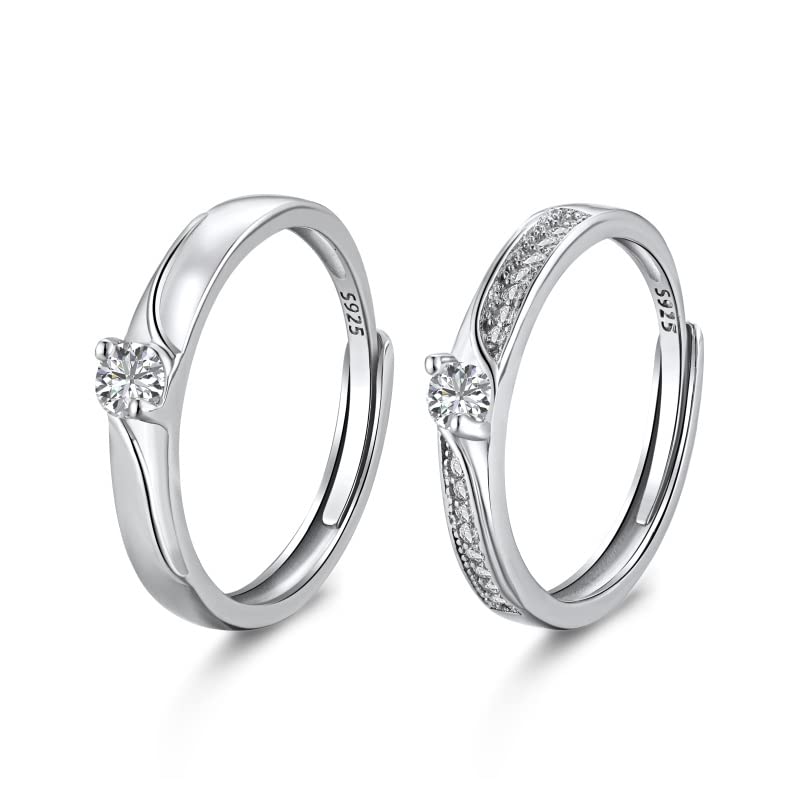 Solitaire Band Couple Rings- 925 Silver | Gifts For Girlfriend | Gift For Women & Girls-image-7